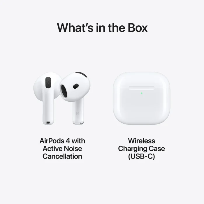 AirPods 4 with Active Noise Cancellation (Wireless Charging, USB-C, White)