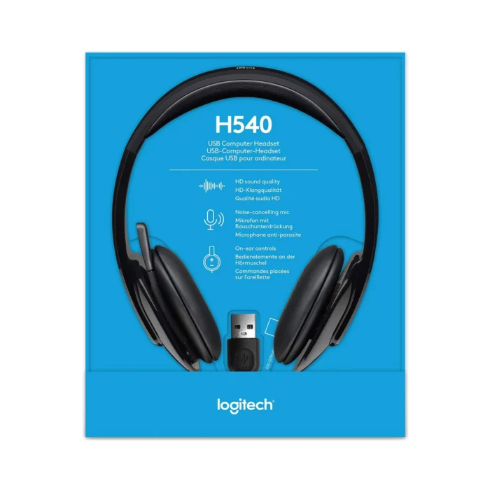 Logitech H540 - Wired USB Computer Headset with Noise-Canceling Mic